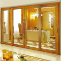 Woodwin Popular Product Double Tempered Glass Wood and Aluminium Sliding Door